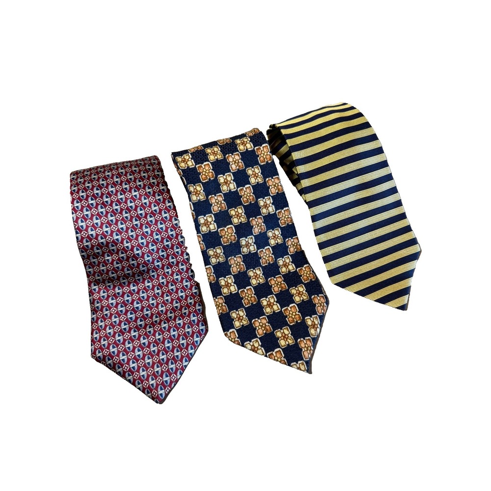 Lot of 3 Vintage 100% Silk Ties Made in USA and Italy Brooks Brothers